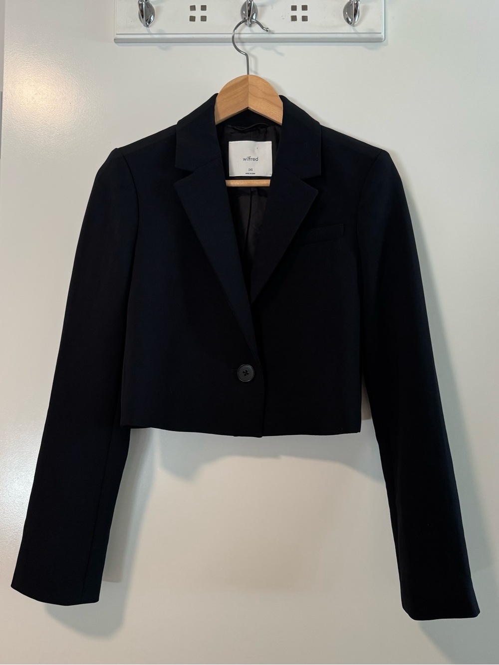 Aritzia Wilfred Black Cropped Blazer Jacket 2XS